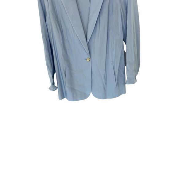 J.‎ Jill Love Linen Blue Relaxed Langenlook Coastal Grandma Linen Blazer Medium - Picture 9 of 13